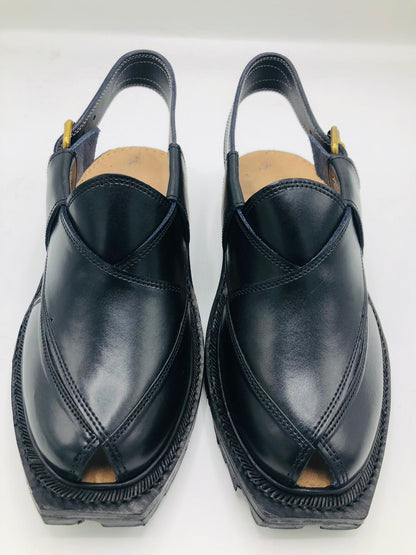 Norozi black Peshawari Chappals