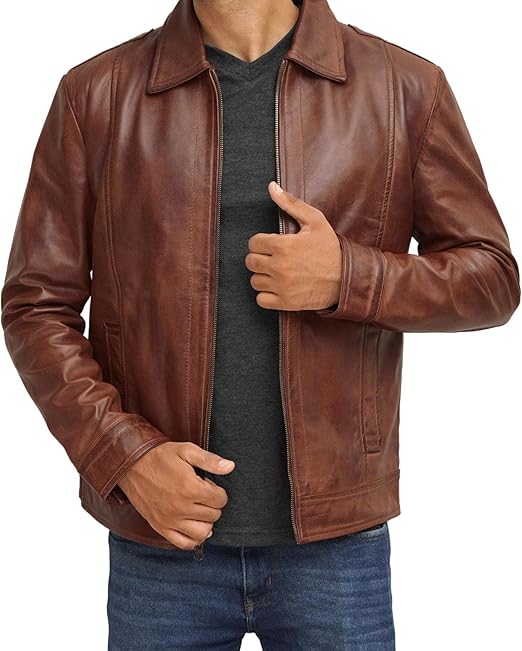 Brown Leather Jacket Men