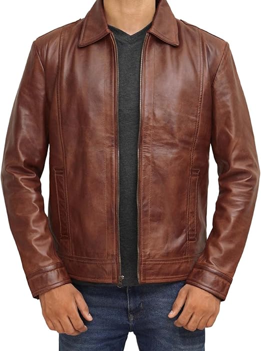 Brown Leather Jacket Men