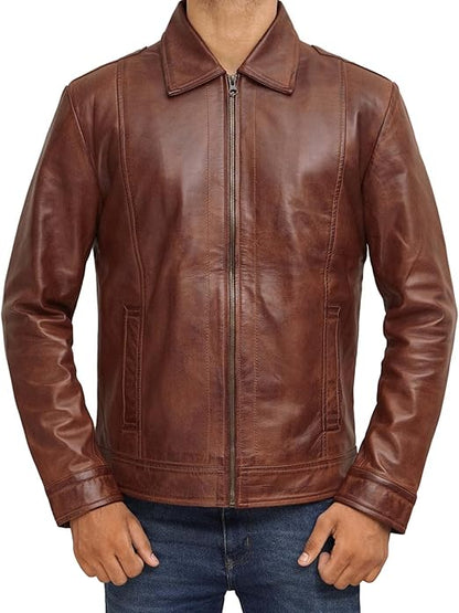 Brown Leather Jacket Men