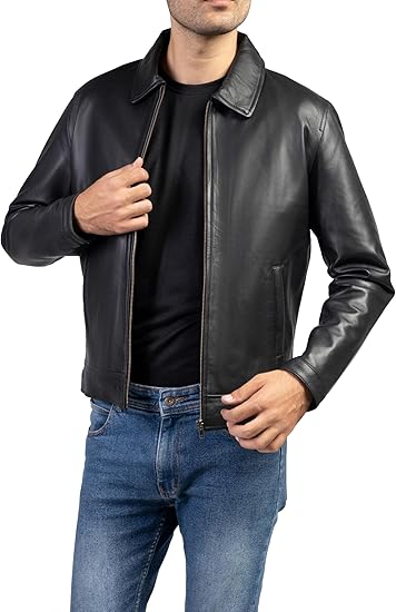 Jild Polo Collar Premium Leather Jacket Men.