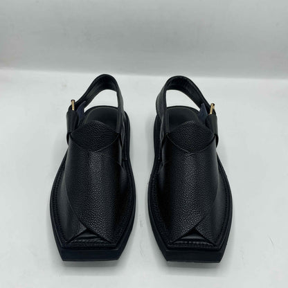 Kaptan Black Dotted Peshawari Chappals