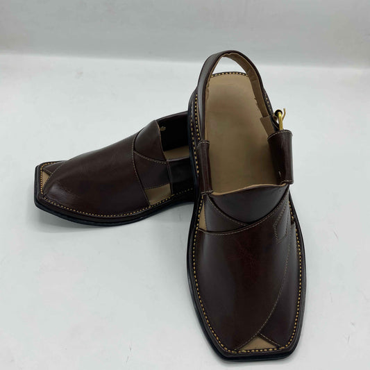 Smart Zalmi New Design Brown Peshawari Chappals