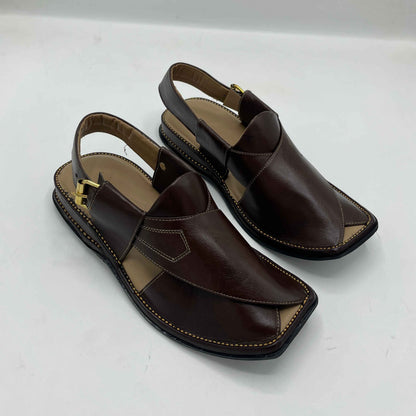 Smart Zalmi New Design Brown Peshawari Chappals