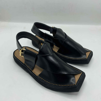 Kaptan Black Peshawari Chappals