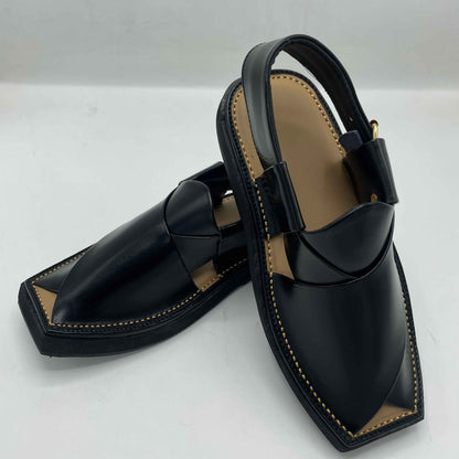 Kaptan Black Peshawari Chappals