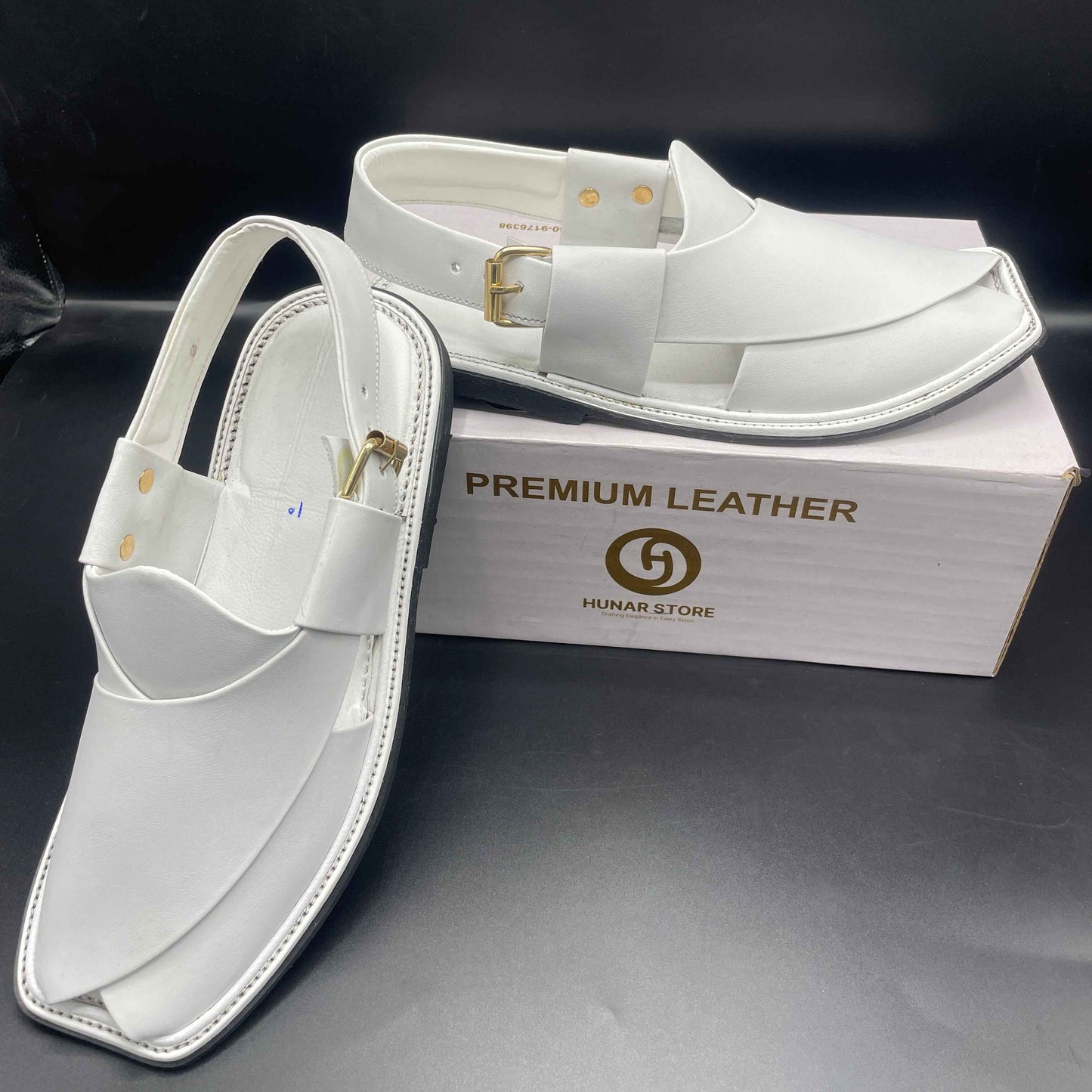 Smart Zalmi Plain White Peshawari Chappals