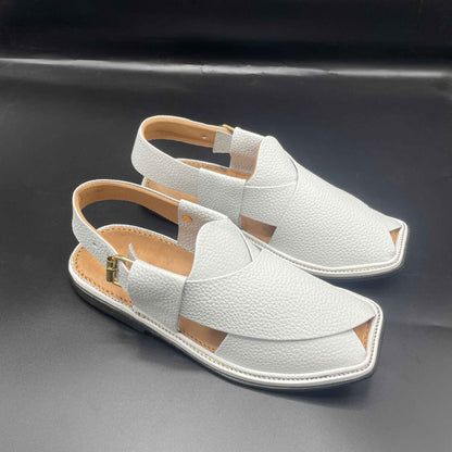 Smart Zalmi White Dotted Peshawari Chappals